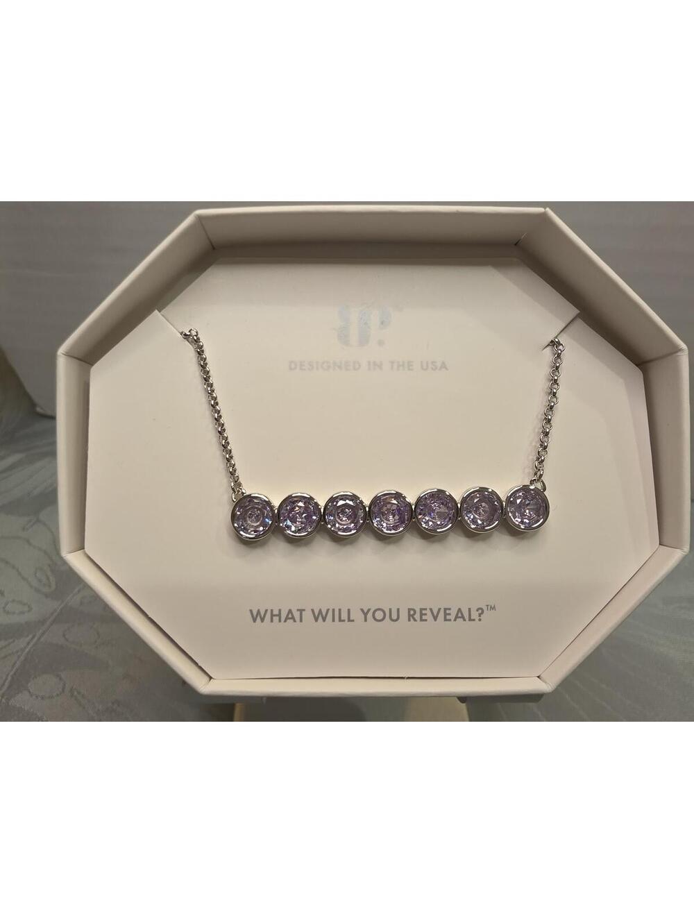 Lavender Topaz Cubic Zirconia Rhodium Plated Necklace
